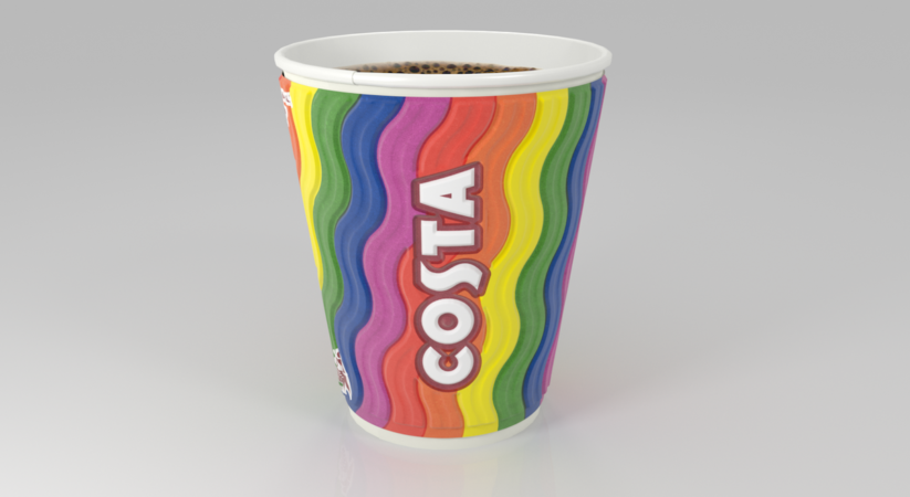 Costa displays rainbow cups to celebrate Pride parade