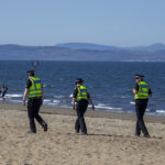 In Pictures: Police enforce lockdown at Portobello beach