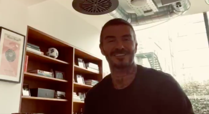 Watch as David Beckham sends message to Edinburgh youth football team